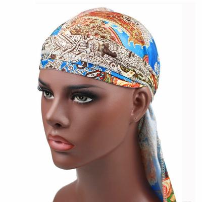 b-1 hoge elastische afdrukken van lange-tailed Pirate Hat Headkerchief chemotherapie Cap