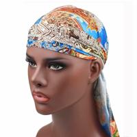 b-1 hoge elastische afdrukken van lange-tailed Pirate Hat Headkerchief chemotherapie Cap