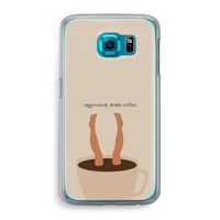 Aggressively drinks coffee: Samsung Galaxy S6 Transparant Hoesje