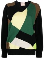 Plan C pull écharpe colour block - Noir