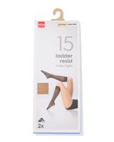 HEMA Kniekousen 15denier anti-ladder mat - 2 paar poeder (poeder)