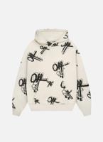 Off The Pitch Off Mark Hoodie Heren Gebroken Wit - Maat S - Kleur: Gebroken Wit | Soccerfanshop