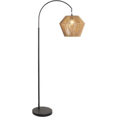Vloerlamp Willow - naturel/zwart metaal - 158x63x32 cm - Leen Bakker