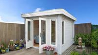 Lugarde B6 Blokhut 250x300 cm 44 mm vurenhout blank- Plat dak- Hout- Lugarde