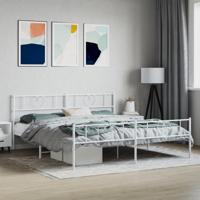 Bedframe met hoofd- en voeteneinde metaal wit 183x213 cm