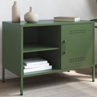 Tv-meubel 68x39x50,5 cm staal olijfgroen