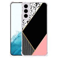 Samsung Galaxy S22 Plus Shockproof Case Zwart Roze Vormen