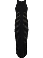 Balmain robe longue en maille à détails de découpes - Noir