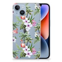 Apple iPhone 14 TPU Hoesje Flamingo Palms