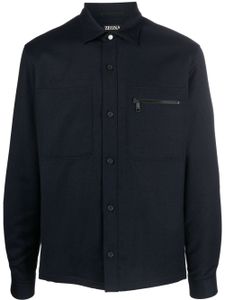 Zegna chest-pockets wool shirt - Bleu