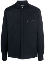 Zegna chest-pockets wool shirt - Bleu - thumbnail