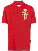 Philipp Plein polo en coton à logo imprimé - Rouge