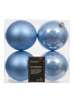 Kerstbal kunststof d10 cm sky blauw 4 st Decoris - Decoris Kerstbal kunststof d10 cm sky blauw 4 st Decoris - Decoris