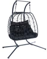 Hangstoelset Egg Duo Black - Zwart - 200 kg - Tropilex