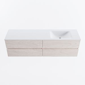 MONDIAZ VICA 170cm badmeubel onderkast Underlayment 4 lades. Wastafel CLOUD rechts 1 kraangat, kleur Talc.