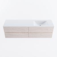 MONDIAZ VICA 170cm badmeubel onderkast Underlayment 4 lades. Wastafel CLOUD rechts 1 kraangat, kleur Talc.