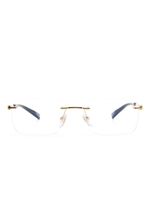 Chopard Eyewear lunettes de vue rectangulaires à logo gravé - Or - thumbnail