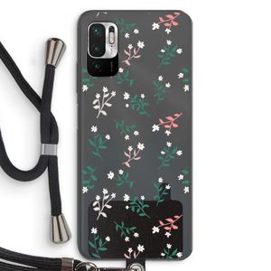 Small white flowers: Xiaomi Redmi Note 10 5G Transparant Hoesje met koord