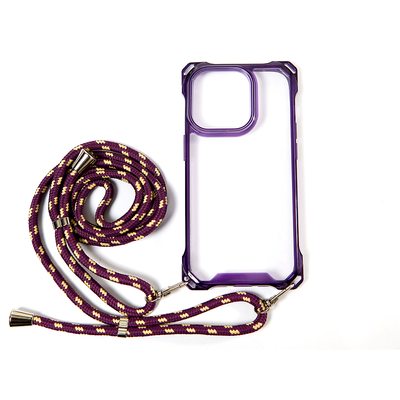 iPhone 11 hoesje - Backcover - Koord - Extra valbescherming - TPU - Paars iPhone 11 hoesje - Backcover - Koord - Extra valbescherming - TPU - Paars