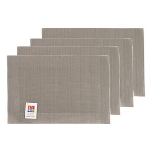 Placemats Hampton - 4x - taupe - PVC - 30 x 45 cm