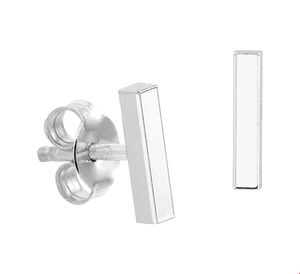TFT Oorknoppen Balkje Zilver Glanzend 8 mm x 2 mm