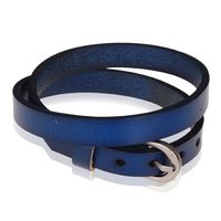 Stone Valley wrap armband Leer Verstelbaar Gesp Blauw