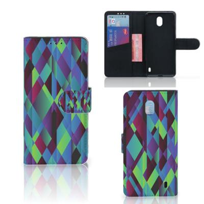 Nokia 1 Plus | Book Case | Abstract Green Blue
