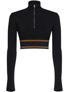 Marni pull crop à bande logo - Noir