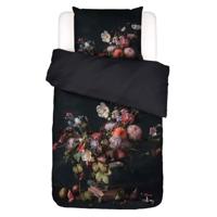 Dekbedovertrek Bouquet Anthracite Eenpersoons