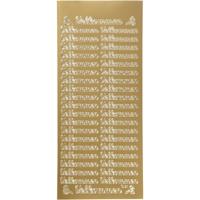 Stickers, velkommen, vel 10x23 cm, goud, 1 vel