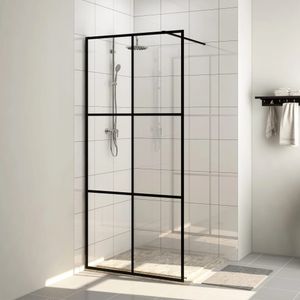 Inloopdouchewand 115x195 cm ESG-glas transparant en zwart