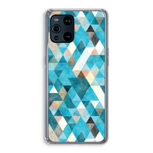 Gekleurde driehoekjes blauw: Oppo Find X3 Pro Transparant Hoesje