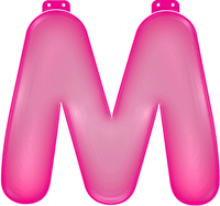 Opblaasbare letter M roze   - - thumbnail
