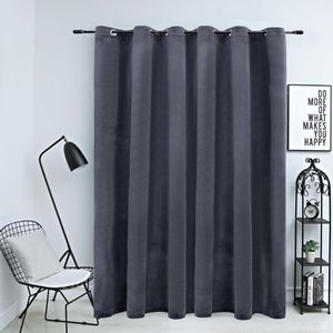 VidaXL Gordijn verduisterend met ringen 290x245 cm fluweel antraciet