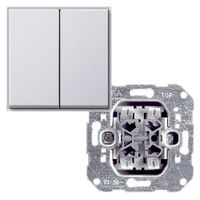 Gira TX 44 wissel/wisselschakelaarmet drukknop zuiverwit