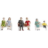 NOCH 18131 H0 Zittende mensen figuren Geverfd, Zittend