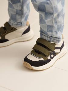 Sneakers met klittenband voor jongens marineblauw