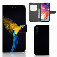 Samsung Galaxy A70 | Telefoonhoesje | Met pasjeshouder | Papegaai