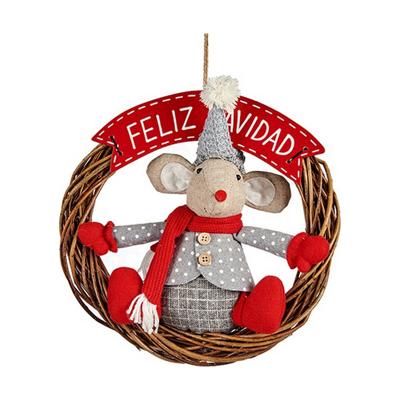Kerstversiering Krist+ FG03-RG1124B-R Wit Rood Grijs Crème Muis 33 x 12 x 33 cm