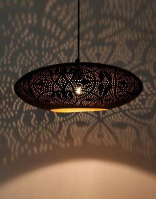 Hanglamp Ameera zwart/goud elipse