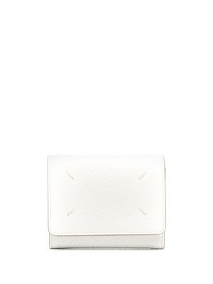 Maison Margiela portefeuille en cuir à coutures signature - Blanc
