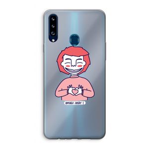 Hartje: Samsung Galaxy A20s Transparant Hoesje