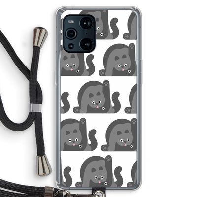 Cats: Oppo Find X3 Pro Transparant Hoesje met koord