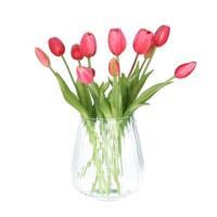 Kunst tulpen boeket Bella - 12x stuks - oudroze - real touch - 40 cm   -