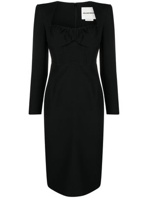 Roland Mouret robe mi-longue à encolure cœur - Noir