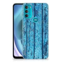 Motorola Moto G71 5G | Bumper Hoesje | Wood Blue
