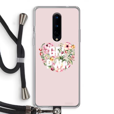 GRL PWR Flower: OnePlus 8 Transparant Hoesje met koord