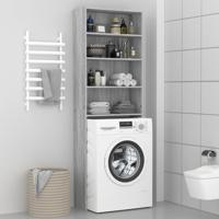 Wasmachinekast 64x24x190 cm grijs sonoma eikenkleurig