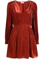 Ulla Johnson robe courte Audrey en velours - Orange