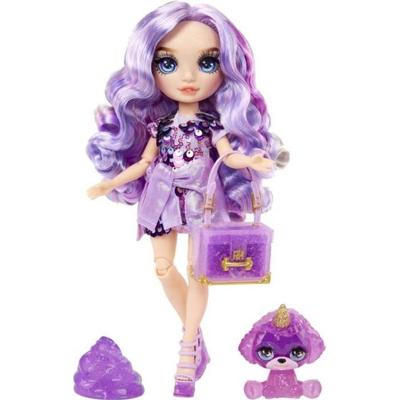 Rainbow High Fashion pop met slijmset en huisdier - Paars (paars) - 28 cm glitterpop met slijmset